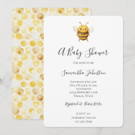 Invitación Dulce Baby Shower de Abeja 