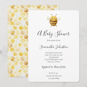 Invitación Dulce Baby Shower de Abeja 