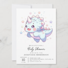 Invitación Dulce Baby Shower de dinosaurio Dreamy
