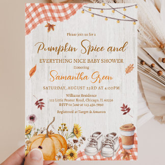 Invitación Dulce Baby Shower de Especias de Calabaza Neutral