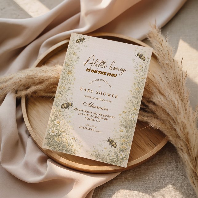 Invitación Dulce Baby Shower de la Abeja de Miel de Prado Sua (Subido por el creador)