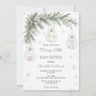 Invitación Dulce Baby Shower de Navidad