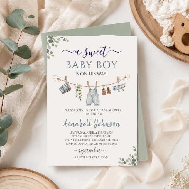 Invitación Dulce Baby Shower de Niño (Subido por el creador)