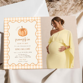 Invitación Dulce Baby Shower de Otoño con Pequeña Calabaza a 