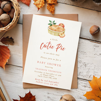 Invitación Dulce Baby Shower de Otoño para una "Torta de Bebe