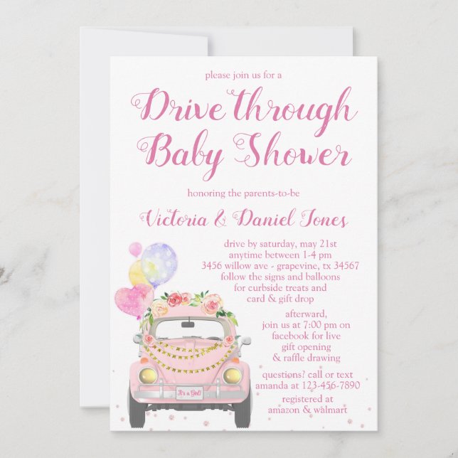 Invitación Dulce Baby Shower de Paso (Anverso)