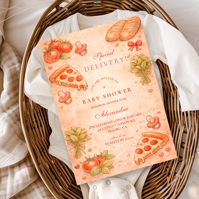 Invitación Dulce Baby Shower de Pizza (Subido por el creador)