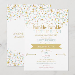 Invitación Dulce Baby Shower de Twinkle Little Star sin Géner