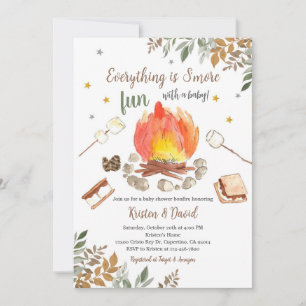 Invitación Dulce Baby Shower Otoñal de S'mores Acogedor