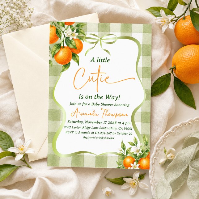 Invitación Dulce Baby Shower Verde Salvia de Cuadritos (Subido por el creador)