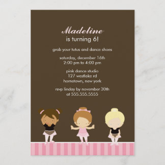 Invitación Dulce bailarinas de ballet Fiesta de cumpleaños