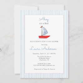 Invitación Dulce barco náutico Baby niño Baby shower