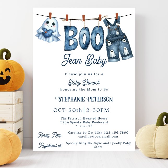 Invitación Dulce bebé Boo Jean Boy Fiesta de Halloween para e (Subido por el creador)