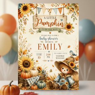 Invitación Dulce Bebe Calabacín Regadera Espantapájaros Giras