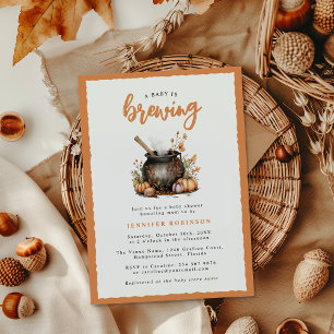 Invitación Dulce Bebé Está Brewendo Fiesta de Bebé de Hallowe