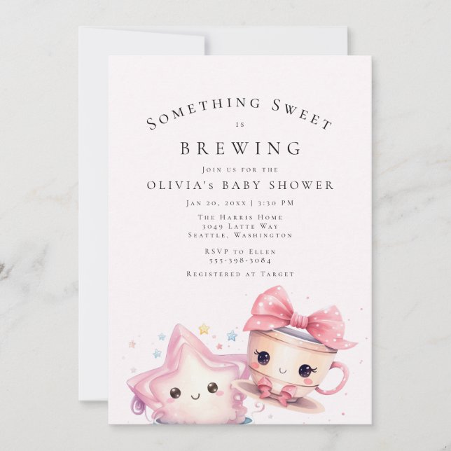 Invitación Dulce Bebé está en camino (Anverso)