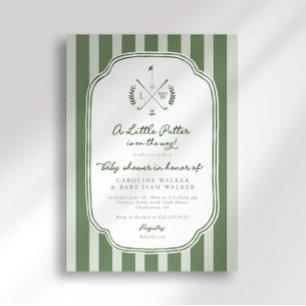 Invitación Dulce Bebe Golf Monograma en Camino Fiesta de Bebé