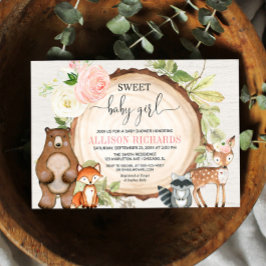 Invitación Dulce bebé leña lindos animales bebé ducha