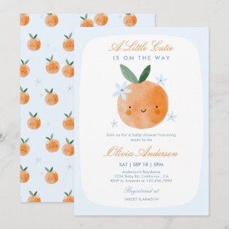 Invitación Dulce Bebé, Naranja Agridulce Ducha de Bebé Niño