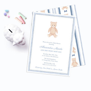 Invitación Dulce bebé Teddy Bear Fiesta Baby Shower