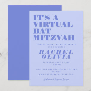 Invitación Dulce Benei Mitzvá Virtual en Línea de Lavanda