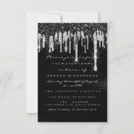 Invitación Dulce Boda 16 de la Novia Negra Plata