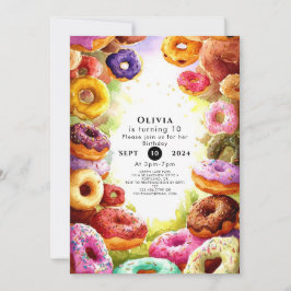 Invitación Dulce Boho Donut Cumpleaños