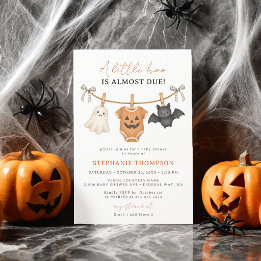 Invitación Dulce Boo Halloween Gingham Baby Shower 