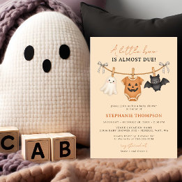 Invitación Dulce Boo Halloween Gingham Baby Shower 