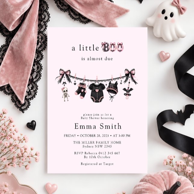 Invitación Dulce Boo Ropa de Tender Línea de Bebé (Subido por el creador)