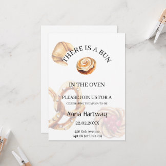 Invitación Dulce borde de encaje Cinnamon Roll Baby Shower