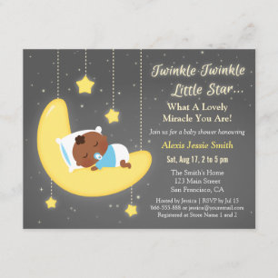 Invitación Dulce Brillo Brillo Estrellita Pequeña Baño Bebé M