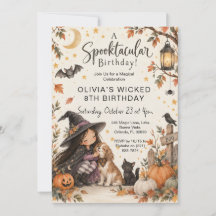 Dulce Brujita Cumpleaños de Halloween Acuarela