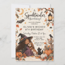 Dulce Brujita Cumpleaños de Halloween Acuarela