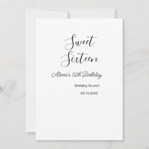 Invitación Dulce brunch de 16 años nombre de 16 cumpleaños d