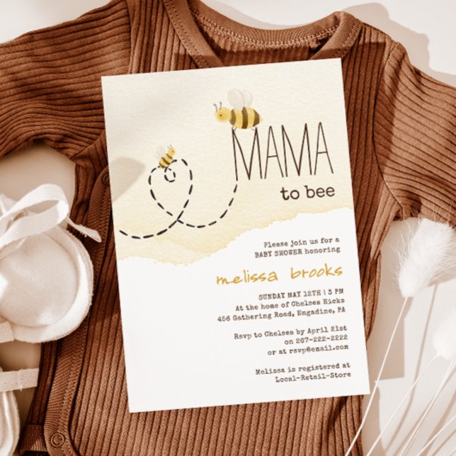 Invitación Dulce Bumblebee Mamá Para Ser Invitada En Baby Sho (Subido por el creador)