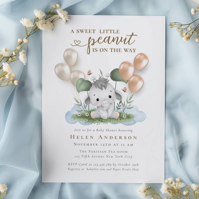 Invitación Dulce cacahuete en el camino hacia un Baby Shower  (Subido por el creador)