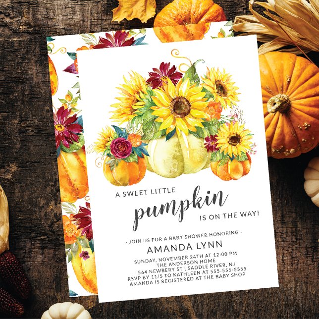 Invitación Dulce calabaza Baby Shower neutral (Subido por el creador)