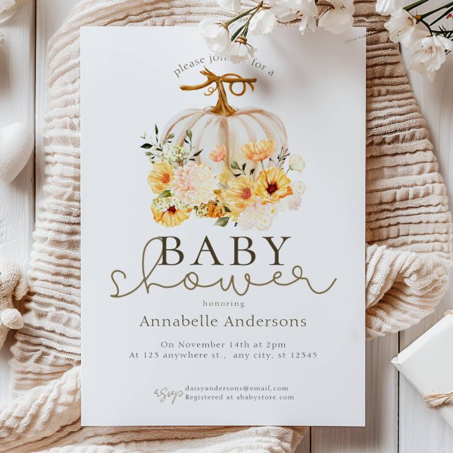 Invitación Dulce Calabaza Calabaza Neutral Ducha para bebé (Subido por el creador)