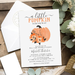 Invitación Dulce calabaza de acuarela y baby shower de flores