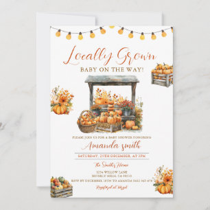 Invitación Dulce Calabaza de Otoño Crece Localmente Mercado C