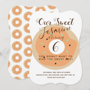 Invitación Dulce Calabaza Rociar Donut Cumpleaños