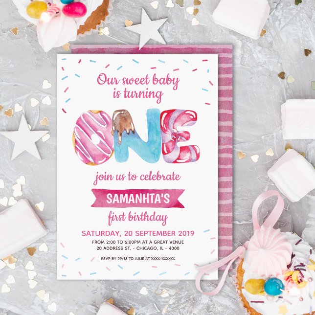 Invitación Dulce Candyland Primer cumpleaños (Subido por el creador)