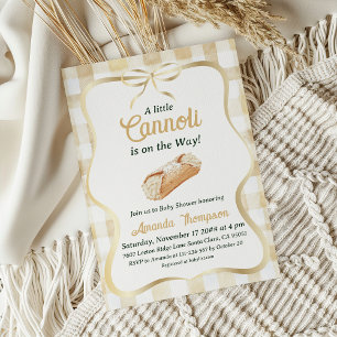 Invitación Dulce Cannoli Neutral Beige Baby Shower Italiano