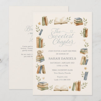 Invitación Dulce Capítulo Fiesta de Bebé con Tema de Libro