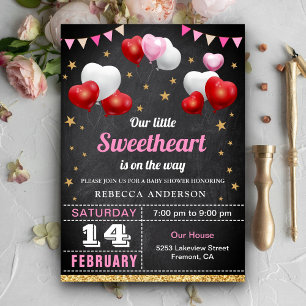 Invitación Dulce Cariño Baby Shower del Día de San Valentín