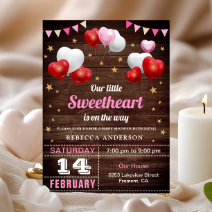 Invitación Dulce Cariño Baby Shower del Día de San Valentín