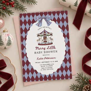 Invitación Dulce carrusel de Navidad Baby Shower