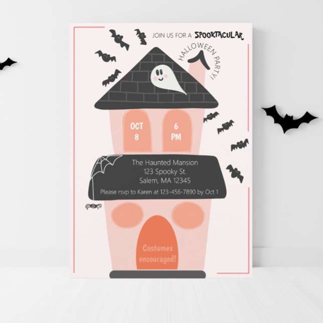 Invitación Dulce casa embrujada fiesta de Halloween para niño (Subido por el creador)