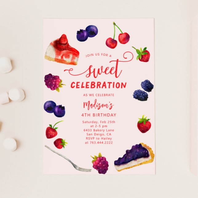 Invitación Dulce celebración Berries y pasteles Cumpleaños (Subido por el creador)